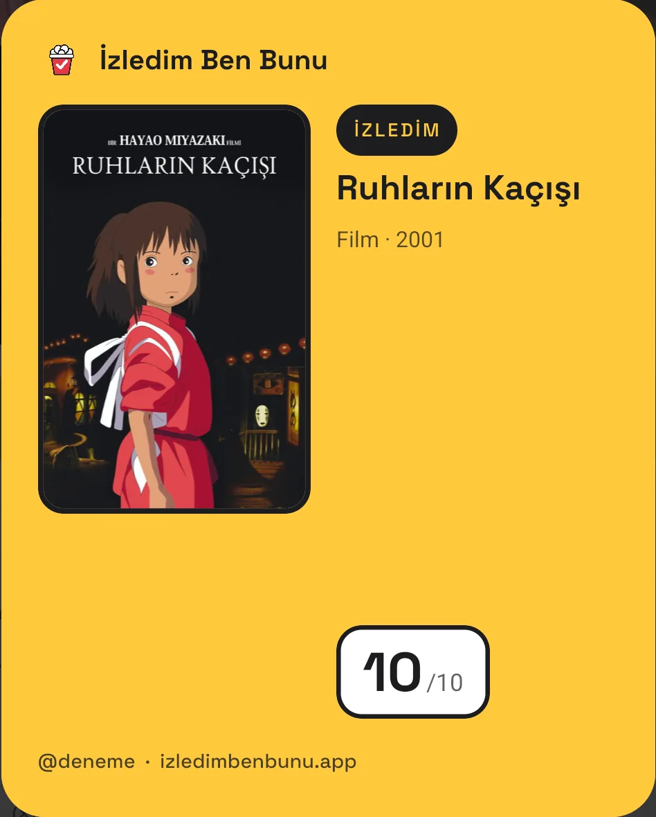 Bir film için paylaşım kartı